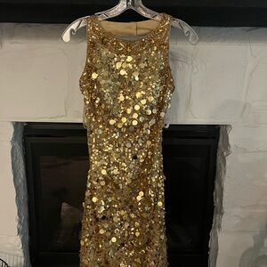 Sherri Hill Gold Sequin Dress